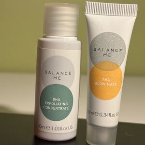 Balance Me BHA Exfoliating Concentrate and AHA Glow Mask - SAMPLES